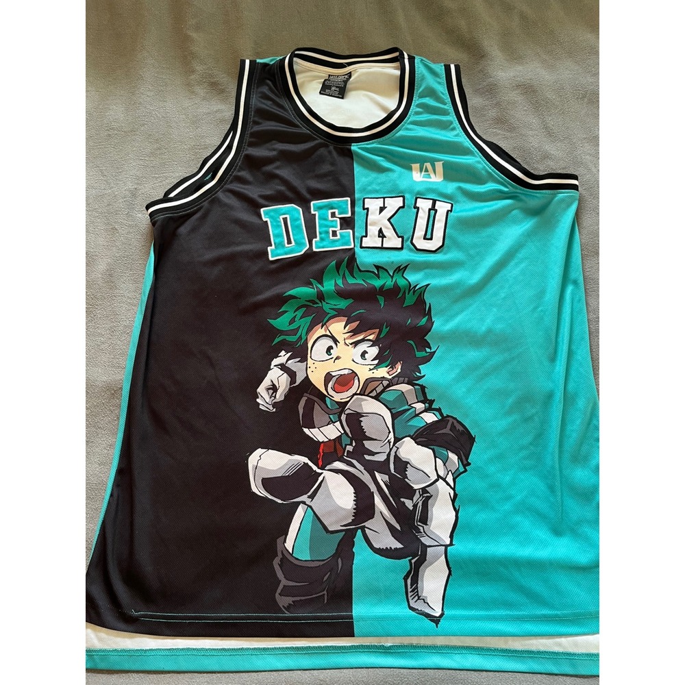 Hot Topic My Hero Academia Deku Basketball Jersey Teal XL Anime Streetwear